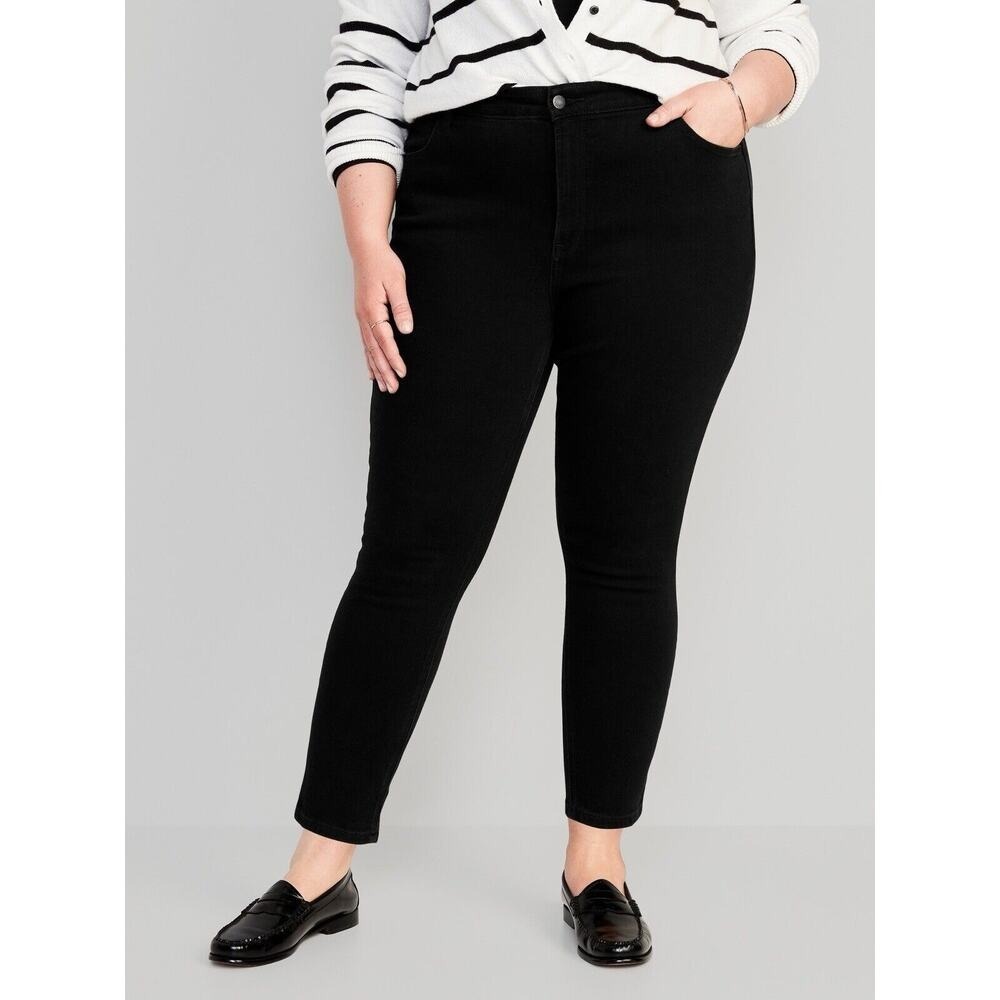 Old Navy Plus 24 Jeans Wow High Rise Super Skinny Black Jack Stretch Women's NEW